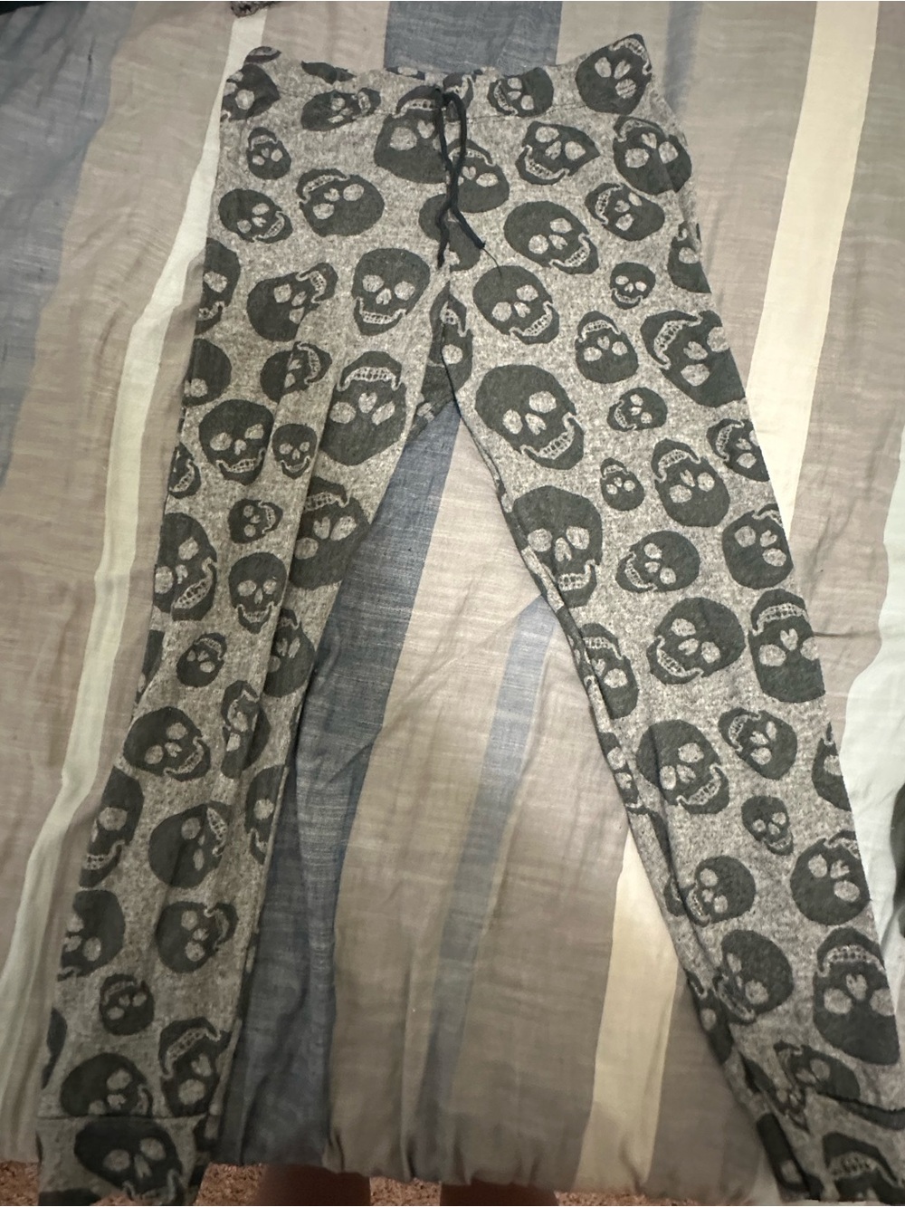 Kids Heather Gray Skull Print Pajama Joggers